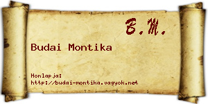 Budai Montika névjegykártya